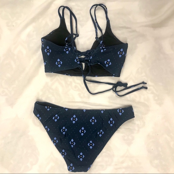 Cupshe Bikini Blue Strappy Swimsuit Size Large - Picture 10 of 11